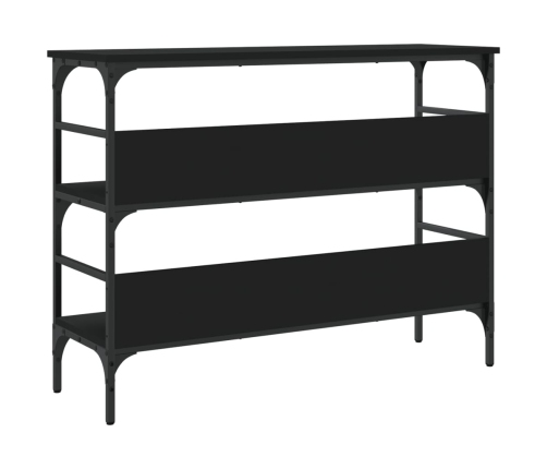 Mesa consola madera de ingeniería negro 100x32x75 cm