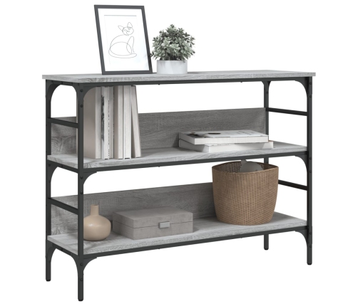 Mesa consola madera de ingeniería gris Sonoma 100x32x75 cm