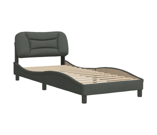 Estructura de cama sin colchón tela gris oscuro 80x200 cm