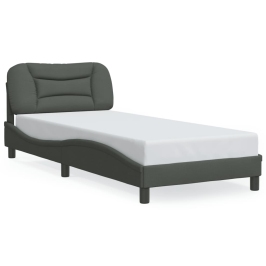Estructura de cama sin colchón tela gris oscuro 80x200 cm