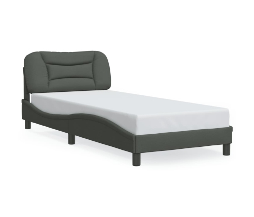 Estructura de cama sin colchón tela gris oscuro 80x200 cm