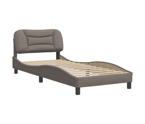 Estructura de cama sin colchón tela gris taupe 80x200 cm