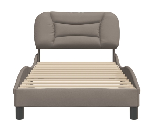 Estructura de cama sin colchón tela gris taupe 80x200 cm