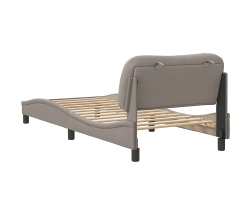 Estructura de cama sin colchón tela gris taupe 80x200 cm