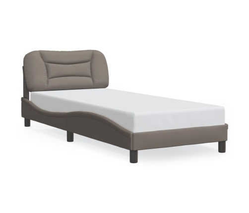 Estructura de cama sin colchón tela gris taupe 80x200 cm