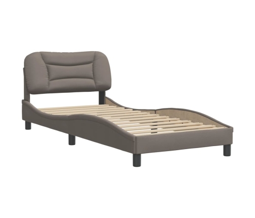 Estructura de cama sin colchón tela gris taupe 90x190 cm