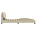 Estructura de cama sin colchón tela crema 90x190 cm
