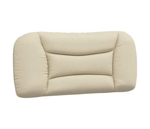 Estructura de cama sin colchón tela crema 90x190 cm