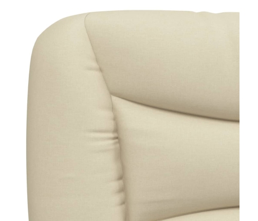 Estructura de cama sin colchón tela crema 90x190 cm