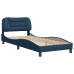 Estructura de cama sin colchón tela azul 90x190 cm