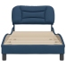 Estructura de cama sin colchón tela azul 90x190 cm