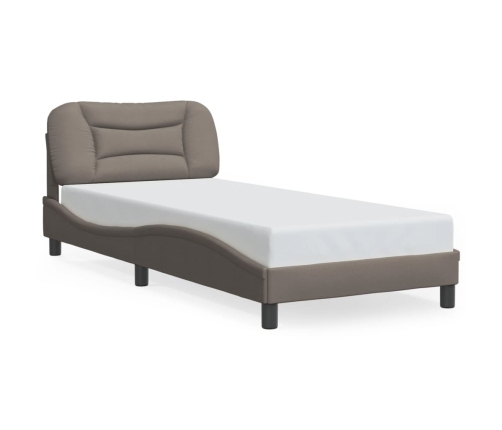 Estructura de cama sin colchón tela taupe 90x200 cm