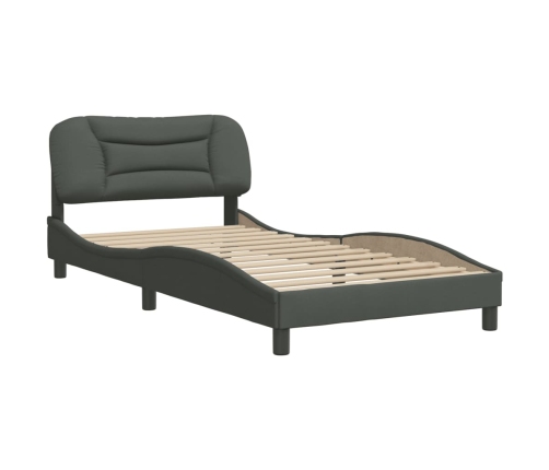 Estructura de cama sin colchón tela gris oscuro 90x200 cm