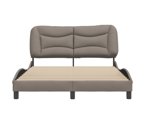 Estructura de cama sin colchón tela gris taupe 120x200 cm