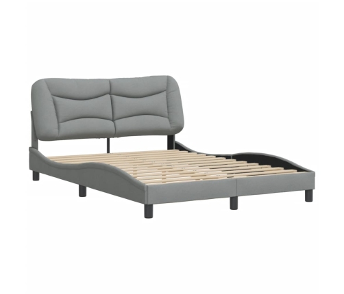 Cama sin colchón tela gris claro 140x190 cm