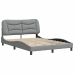 Cama sin colchón tela gris claro 140x190 cm