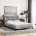 Cama sin colchón tela gris claro 140x190 cm
