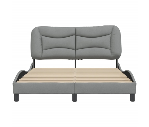 Cama sin colchón tela gris claro 140x190 cm