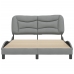 Cama sin colchón tela gris claro 140x190 cm