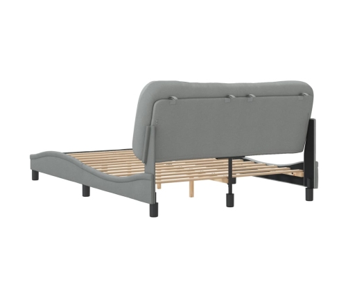 Cama sin colchón tela gris claro 140x190 cm