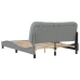 Cama sin colchón tela gris claro 140x190 cm