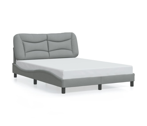 Cama sin colchón tela gris claro 140x190 cm