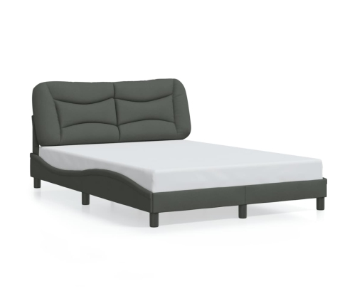 Cama sin colchón tela gris oscuro 140x190 cm