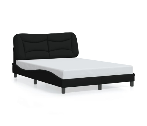 Cama sin colchón tela negro 140x190 cm