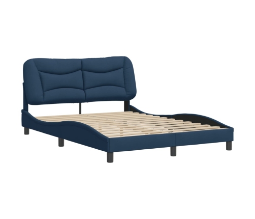 Cama sin colchón tela azul 140x200 cm