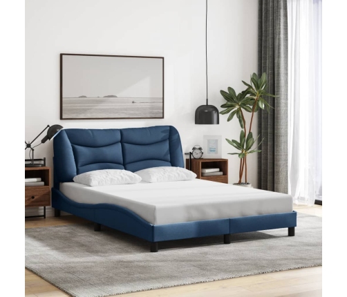 Cama sin colchón tela azul 140x200 cm