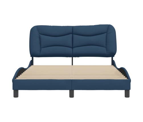 Cama sin colchón tela azul 140x200 cm