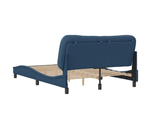 Cama sin colchón tela azul 140x200 cm