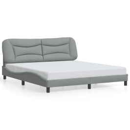 Cama sin colchón tela gris claro 180x200 cm