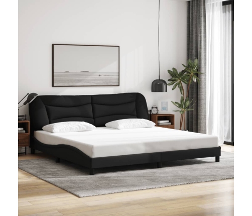 Cama sin colchón tela negro 200x200 cm