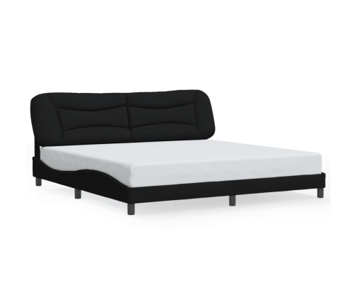 Cama sin colchón tela negro 200x200 cm