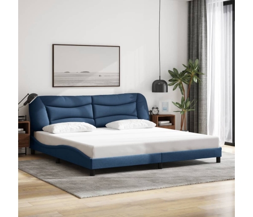 Cama sin colchón tela azul 200x200 cm