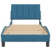 Estructura cama con cabecero terciopelo azul 80x200 cm