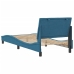 Estructura cama con cabecero terciopelo azul 80x200 cm