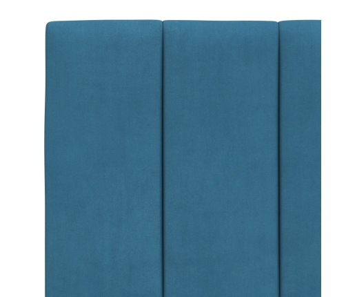 Estructura cama con cabecero terciopelo azul 80x200 cm