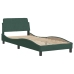 Estructura cama con cabecero terciopelo verde oscuro 90x190 cm