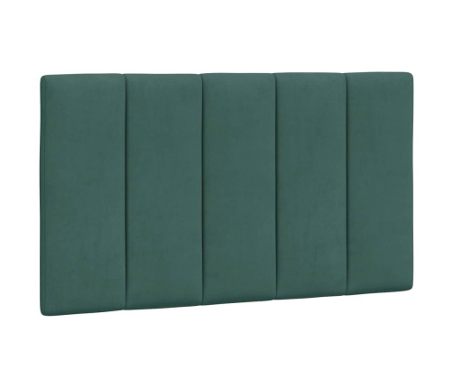 Estructura cama con cabecero terciopelo verde oscuro 90x190 cm