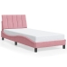 Estructura de cama sin colchón terciopelo rosa 90x200 cm