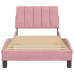 Estructura de cama sin colchón terciopelo rosa 90x200 cm
