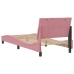 Estructura de cama sin colchón terciopelo rosa 90x200 cm