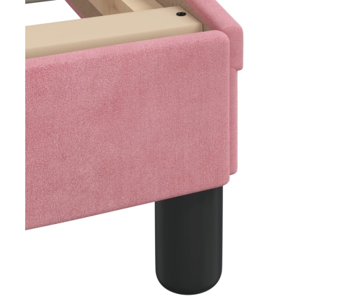 Estructura de cama sin colchón terciopelo rosa 90x200 cm