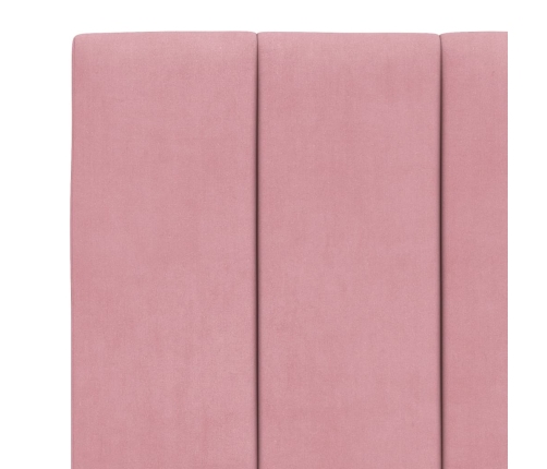 Estructura de cama sin colchón terciopelo rosa 90x200 cm