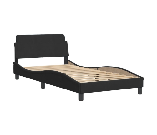 Estructura de cama sin colchón terciopelo negro 100x200 cm