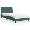 Estructura cama con cabecero terciopelo verde oscuro 100x200 cm