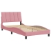 Estructura de cama sin colchón terciopelo rosa 100x200 cm