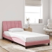 Estructura de cama sin colchón terciopelo rosa 100x200 cm